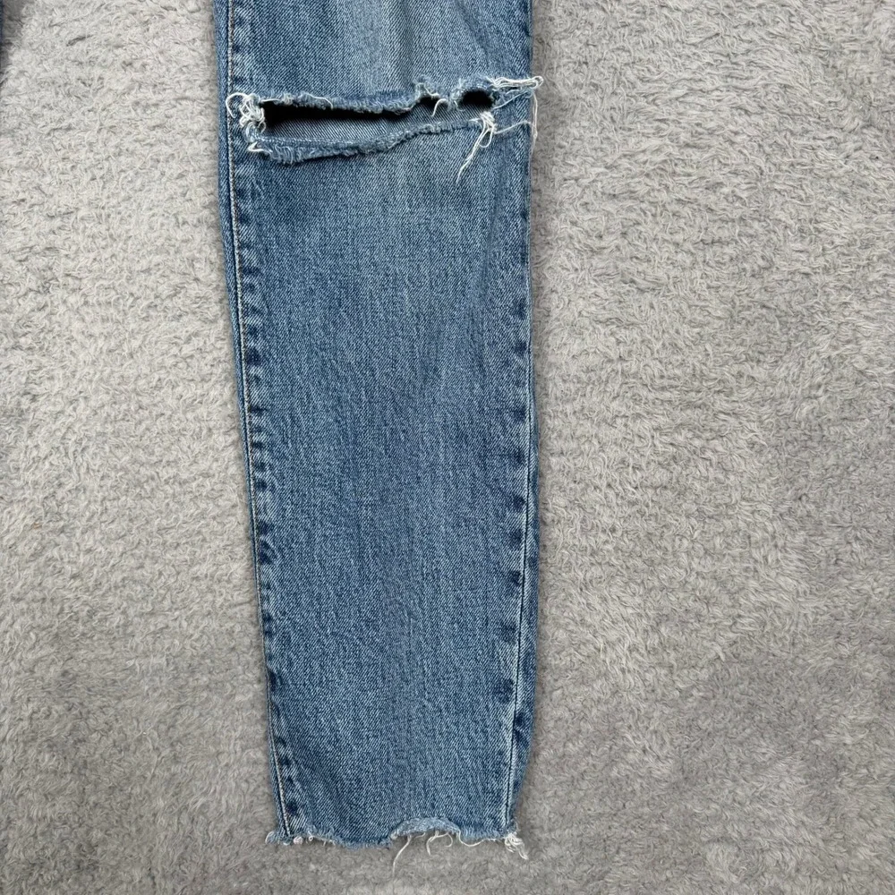 We The‎ Free Free People High Rise Skinny Jeans Blue Distressed Raw Hem Size 29